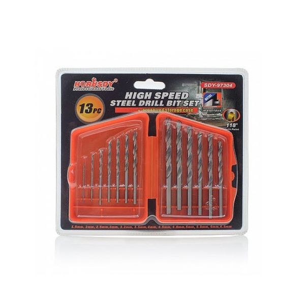Horusdy 13 Piece High Speed Steel Drill Bit Set - SDY-97304
