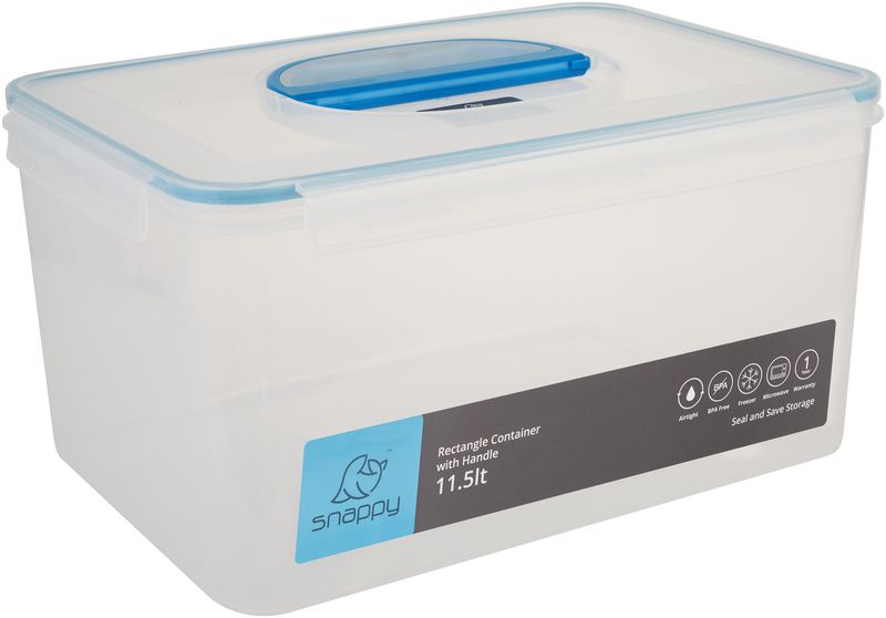 Snappy - Rectangular Food Storage Container with Handle - 11.5 Litre