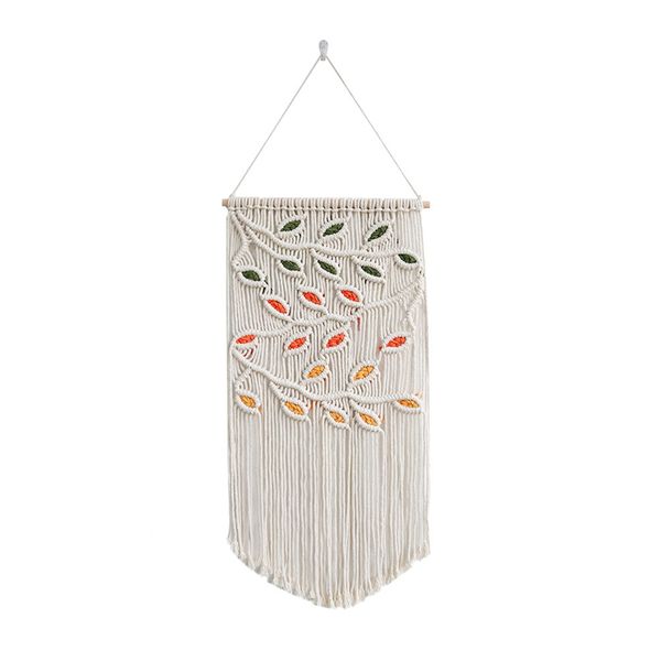 Leaves Macrame Wall Hanging Green Leaf Macrame Wall Hanging Decor-A