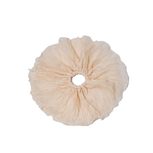Mhle Pleated Scrunchie | Ivory | Oversized Organza Ruffle Hair Tie |Bridal