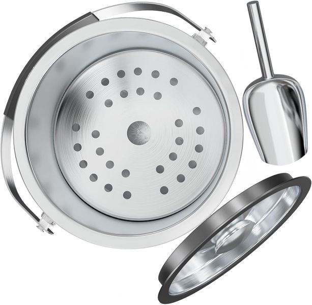 Double Wall Stainless Steel Ice Bucket with Lid and Scoop, 3.2L, Insulated