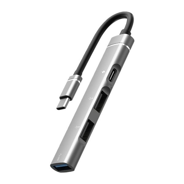 4-Port USB-C Hub with PD Charging Compatible with MacBook and PC
