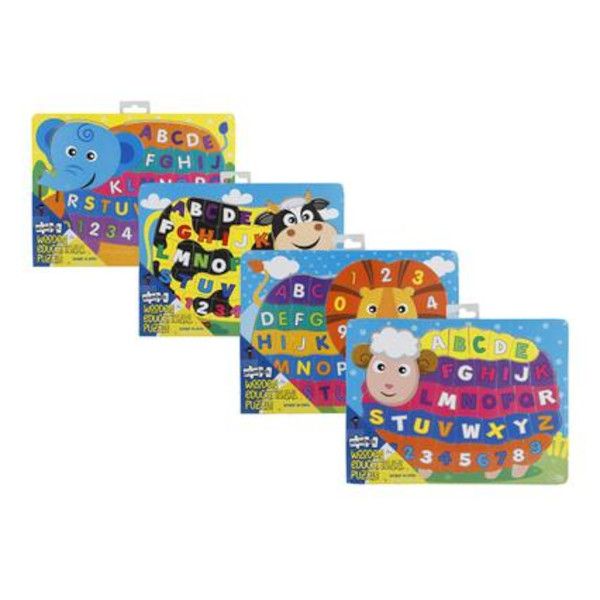 Educational ABC/Number Wood Puzzle 30x22cm x 4