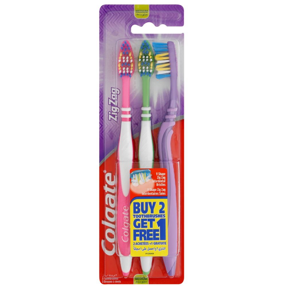 Colgate Zig Zag Medium Toothbrush 3 Pack Shop Today. Get it