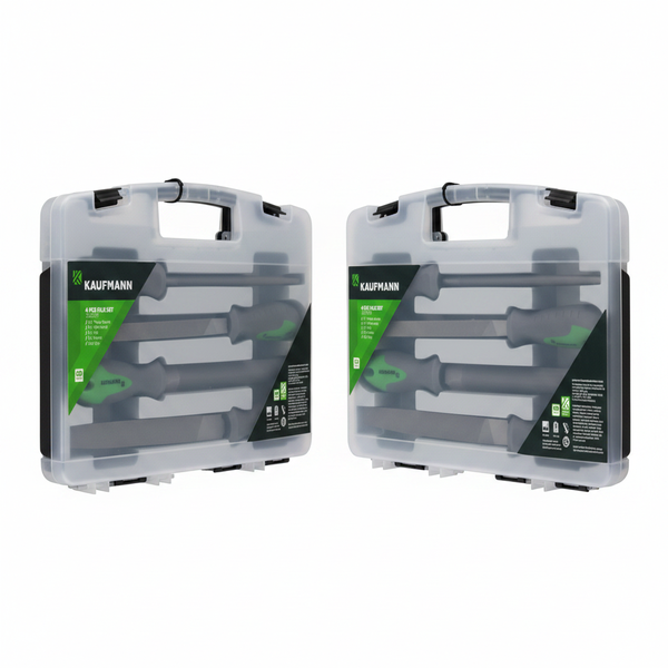 Kaufmann 4 Piece 200mm File Set for Metalworking and Woodworking - 2 Pack