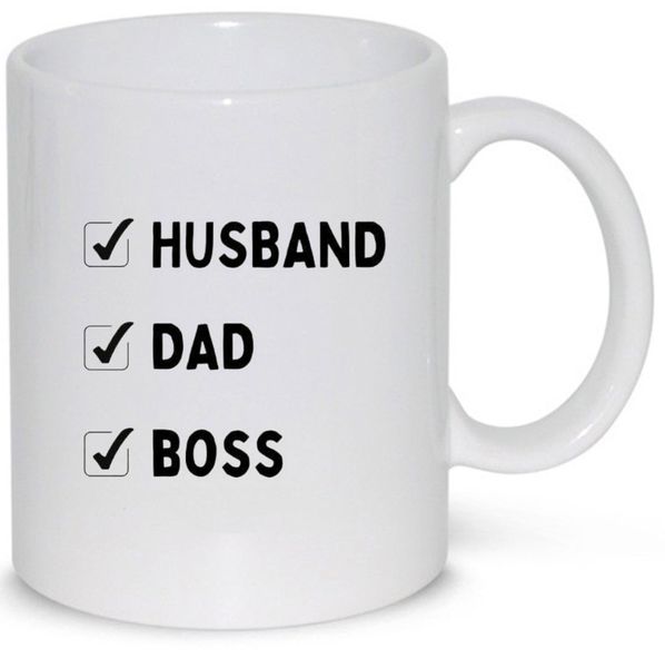 Husband Dad Boss- Father's day - Christmas - Valentines Mug