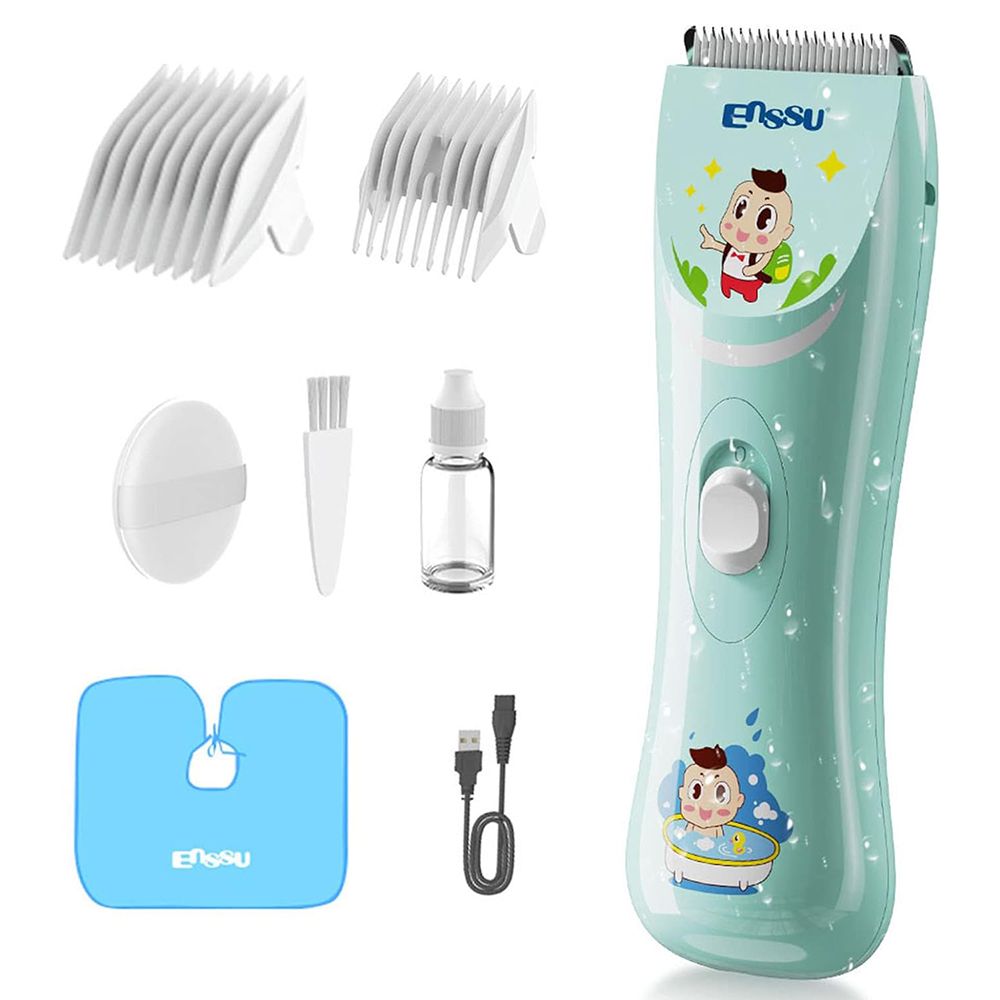 Green ENSSU Baby Hair Clippers Kit,Lower Noise Hair Clippers for Kids
