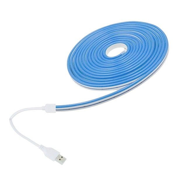 2m Flexible Neon LED Strip Light With USB-Powered Operation - Blue