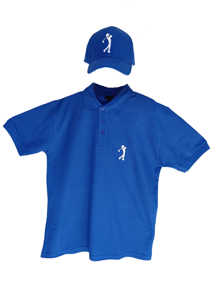 Men Polyester Short Sleeve Golf Shirt Polo T Shirt with Matching Cap