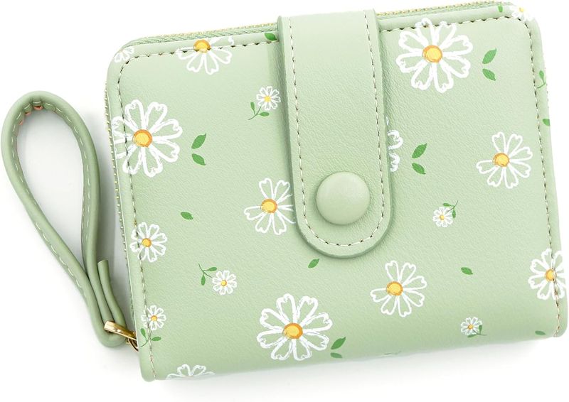 PU Leather Women's Wallet Multiple Card Slots Buckle Wallet Green