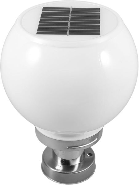 Led Solar Wall Pillar Lamp Outdoor Round White Light Energy Saving