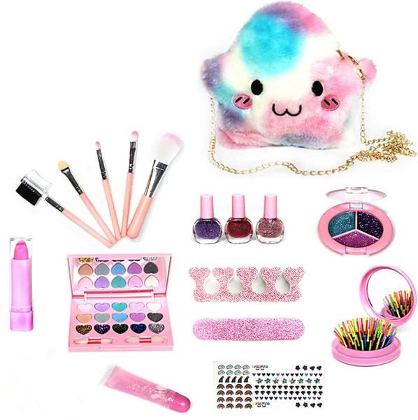 Lovely Dress Up Kit Makeup Bag for Girls Party Role Play Educational Toys