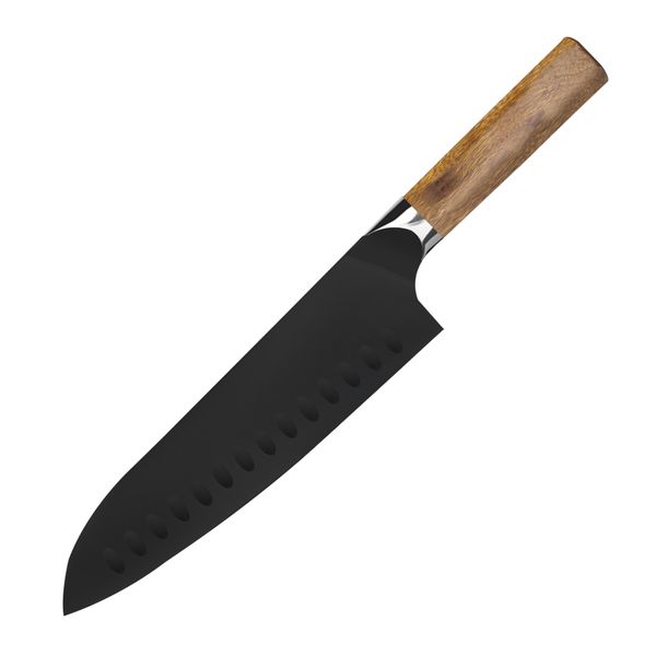 18cm - Knife with Titanium Coated Blade and Pakka Wood Handle
