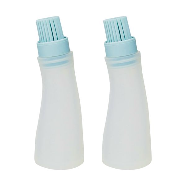 2-in-1 Silicone Oil Dispenser Bottle with Silicone Basting Brush(2 pieces)