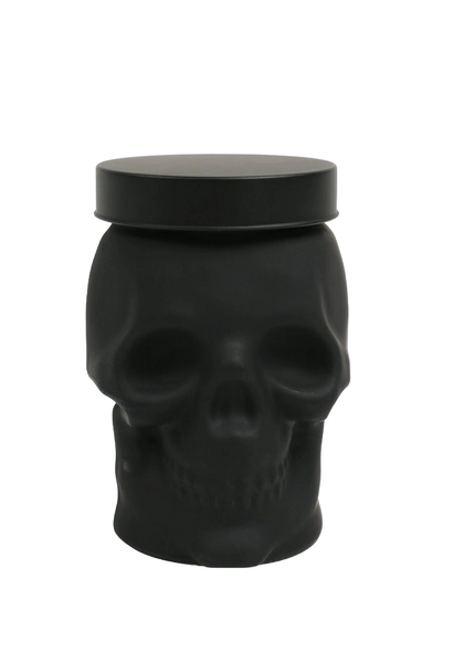 Black Outed Skull Face Storage Mason Jar
