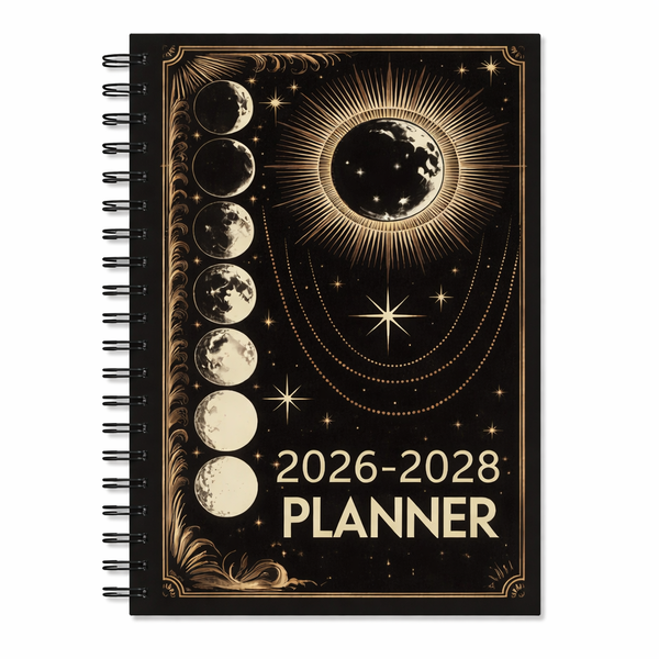 Celestial Spiral 3 Year Planner &amp; Moon Phase Diary (2026-2028)