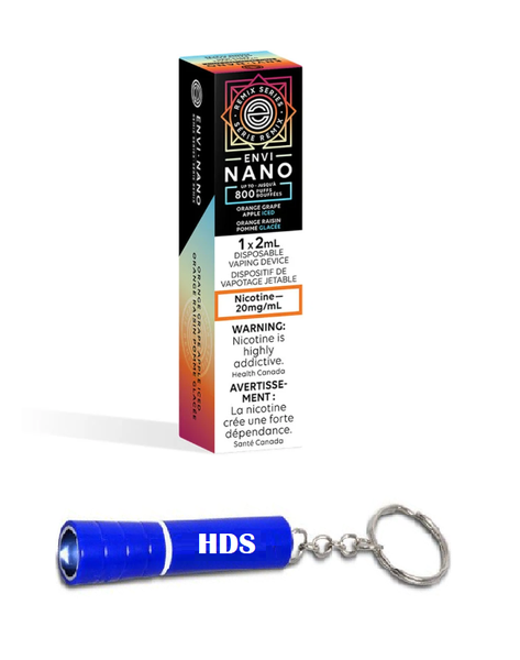 Envi Nano 800 Puff 20mg Disposable Vape - Orange Grape Apple with HDS Torch