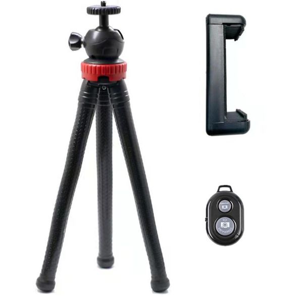 Octopus Tripod With Remote &amp; Phone Holder for Phone and Camera-12 inch
