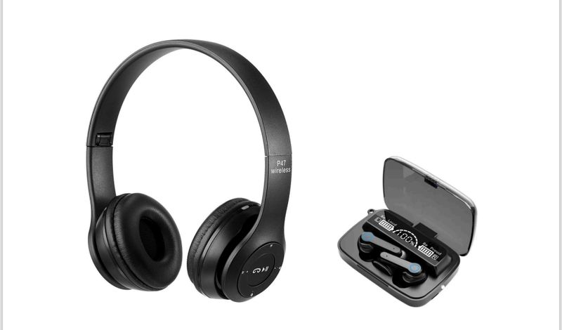 Wireless Headphones And M19 Earbuds Combo