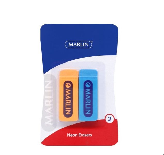 Marlin - Neon Erasers Set Of 2 (Pack Of 24)