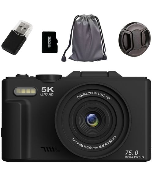 5K Digital Camera WiFi 75MP Vlogging Cameras for Photography YouTube