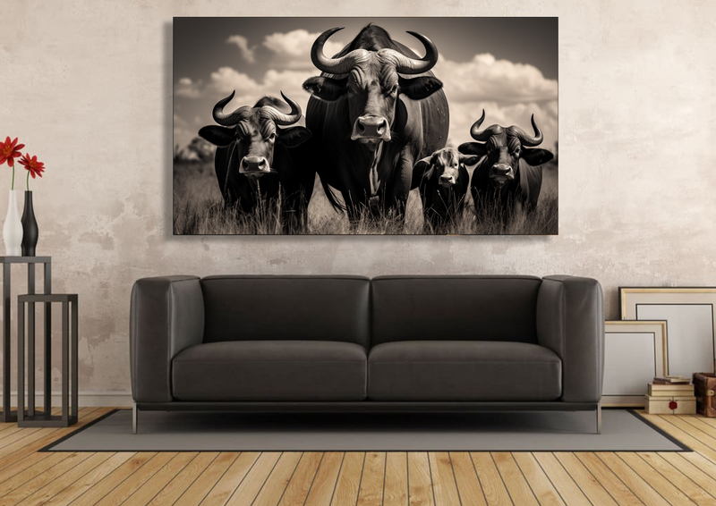 Canvas Wall Art - Buffalo Family Portrait - IM1100