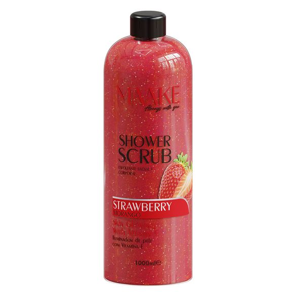 MAAKE Strawberry Glowing Shower Gel Scrub/Exfoliating 1000ml Bottle