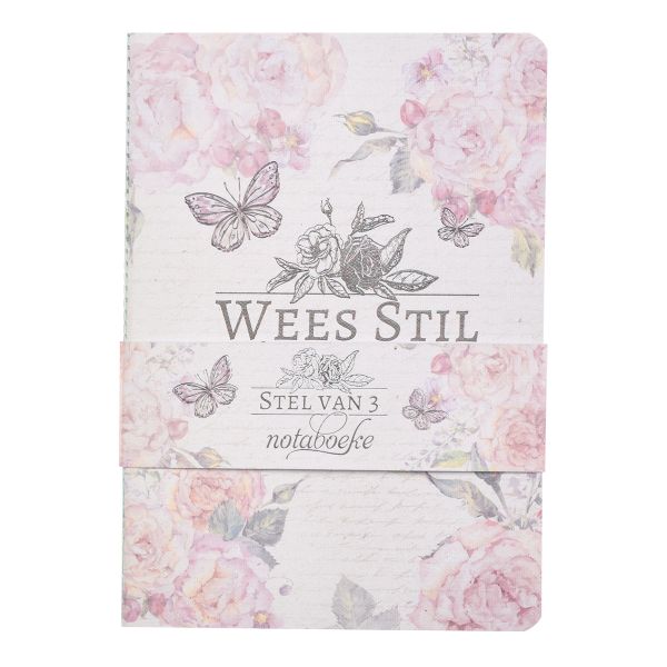 Wees Stil En Weet Pienk Vlinder - 3-Piece Medium Notebook Set