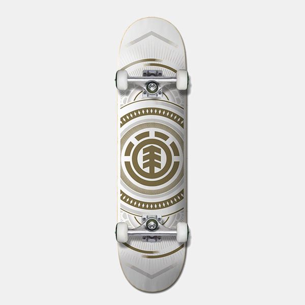 Element Hatched White Gold Complete Skateboard - White - 7.75 X 31.25 Street