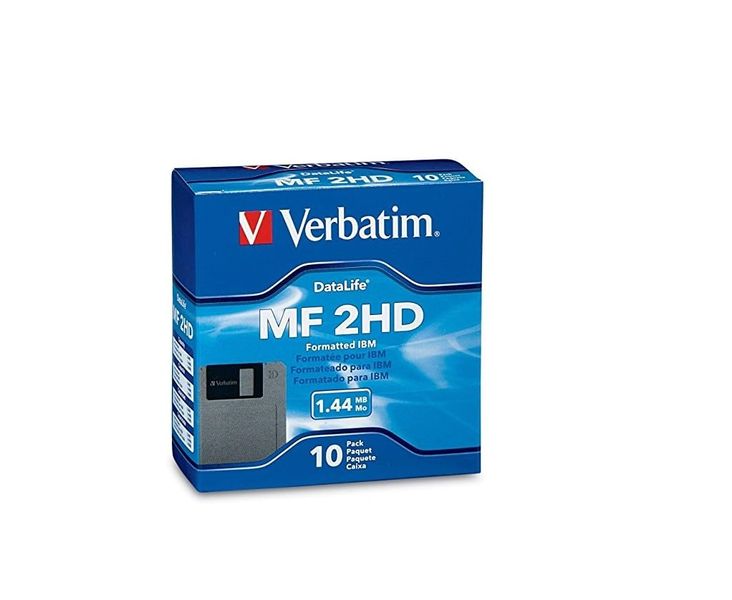 Verbatim Floppy Storage Disk 3.5In HD 1.44MB Pre-Fmt IBM 10Pk