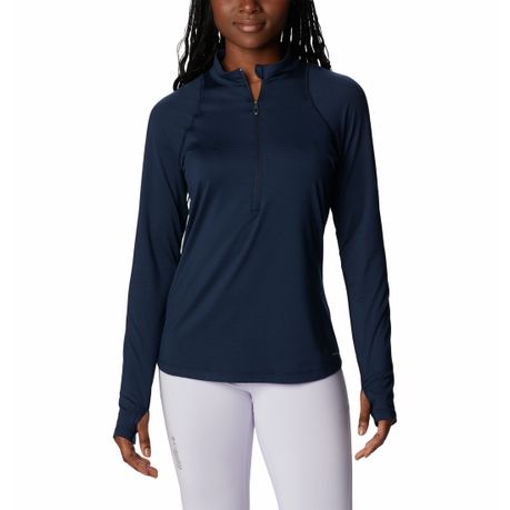 Columbia Women s Endless Trail Half Zip Mesh Long Sleeve Collegiate Navy Daily Sale Shop