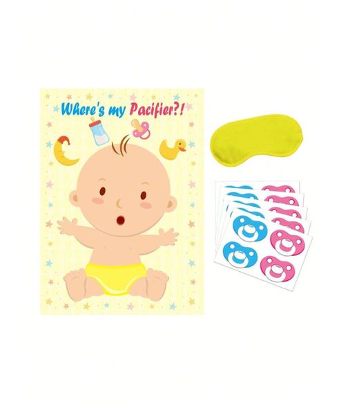 Baby Shower Gender Reveal Party Voting Game - Where's my pacifier?