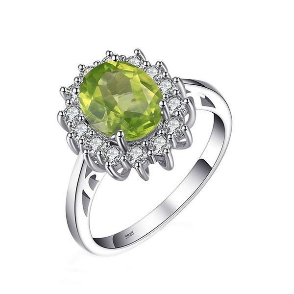 Peridot Halo Ring