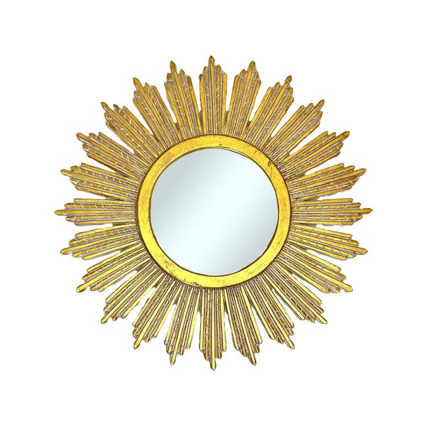 Trento Round Mirror Gold Wash