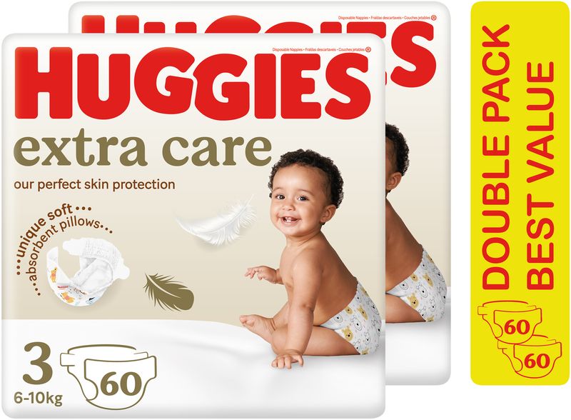 Huggies Extra Care - Size 3 Moving Baby (6-10kg) - 120's Mega Pack