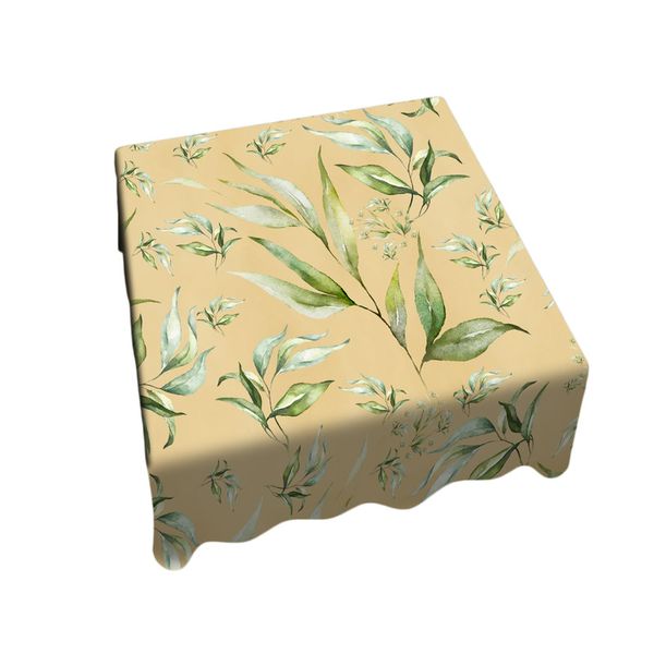 Yellow Green Leaves Square Tablecloth by Mark van Vuuren