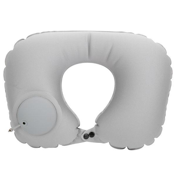 Automatic Inflatable U Shaped Neck Pillow Gray image