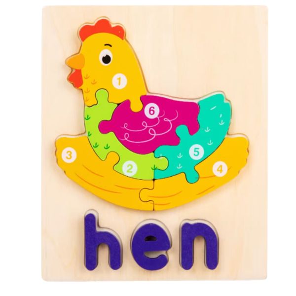 Colourful Wooden Hen Educational Puzzle