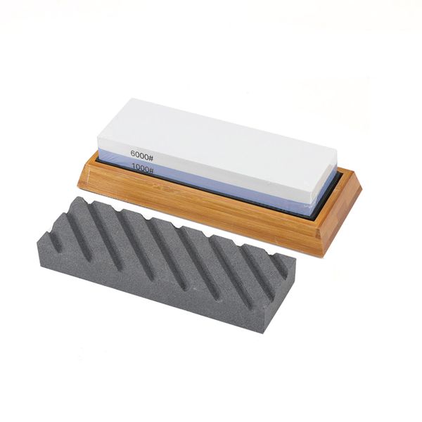 Two Sided Grit Whetstone Kitchen Knife Sharpener Stone Kit