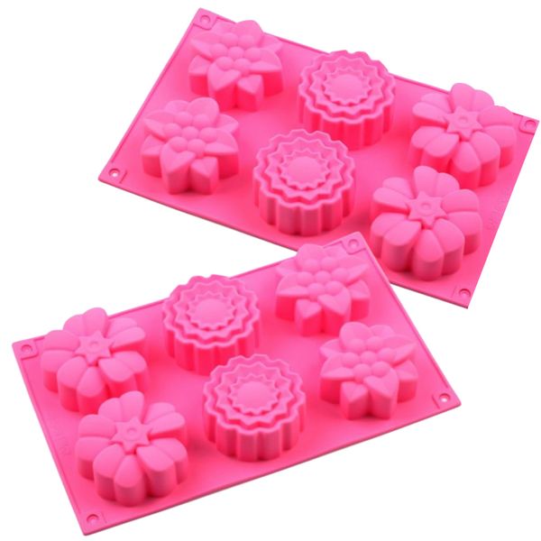 Kitchen Baking Multifunctional Flower Shaped Silicone Mould Set of 2