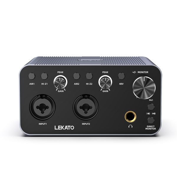 LEKATO 2 In 2 Out USB Audio Interface for Record Stream etc