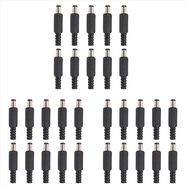 10Pcs 5 5X2 1Mm Male Solder Dc Plug Jack Straight Connectors Black