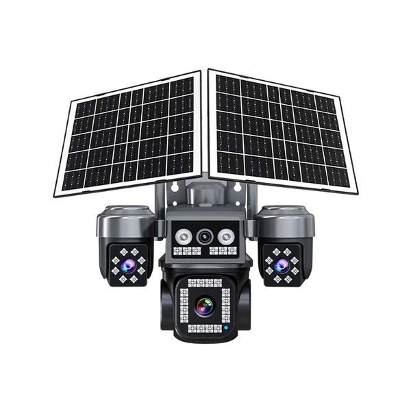 AOV 4-Lens 4G SIM Card AI Solar Security Camera-With Dual Solar Panels-(GC)