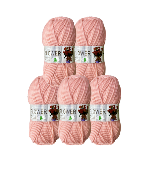 Yarn 100g (Pack of 5) Soft Pink