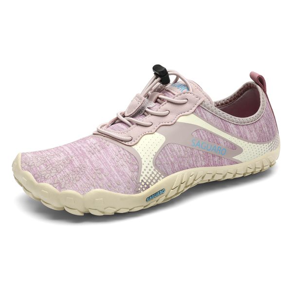 SAGUARO FAST1 Ultra Light Barefoot Shoes - Light Pink, Wide Toe Box