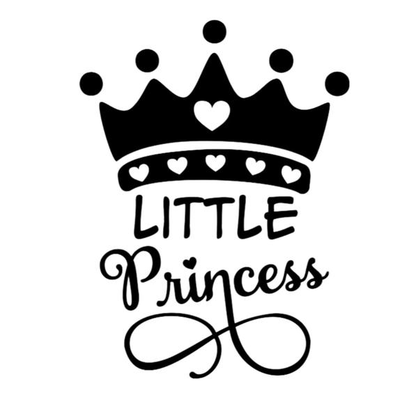 Katz Designs - Baby on Board - White Decal - Little Princess Heart Crown