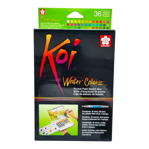 Sakura Koi Water Colour Half Pan Field Sketch Box Set of 36