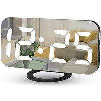 Ntech 7” LED Electronic Mirror Alarm Clock