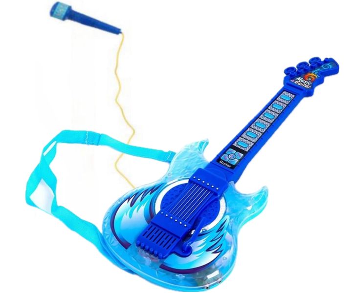 MP3 and Mobile Phone Player Connection Children's Music Guitar and Microphone