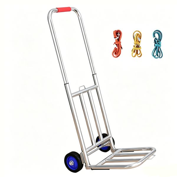 Heavy Duty Foldable Hand Truck Trolley, Extendable Handle Luggage Cart